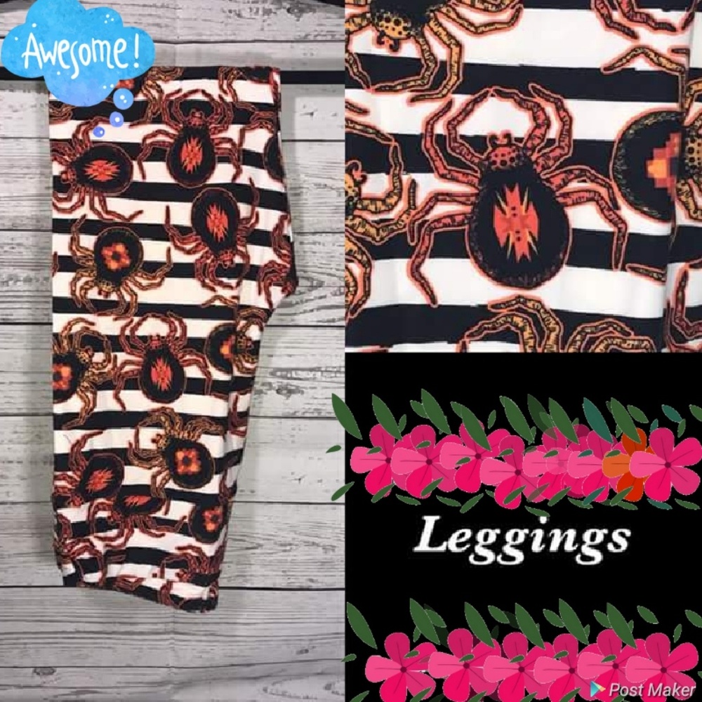 Lularoe Spider legging T.C.2  18-28 Halloween !!!!